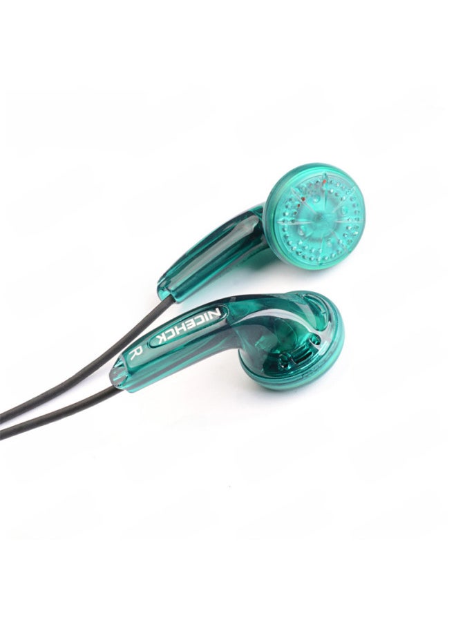 Generic - NiceHCK Seamless Applicable To Original Classic MX500 Flat Plug Earphone Bass Earplugs With Microphone TikTok Same Style-Color:3.5mm Unscented Gem Red And Blue Special Edition With Wheat - Image 1
