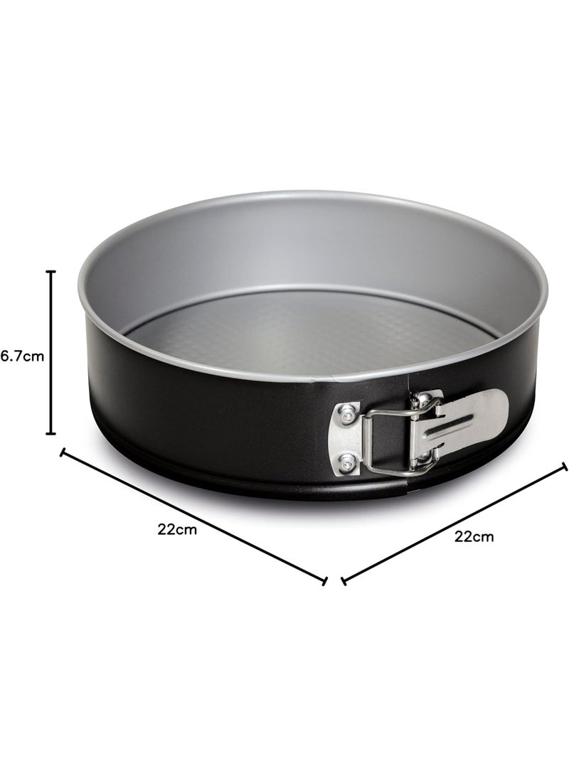 Guardini, Linea Silver Elegance 1 Base 22 cm Non-Stick Steel Cake Tin, Silver/Black - Image 2