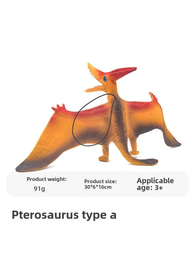 Simulation Solid Dinosaur Model Fengshen Pterodactyl Pterodactyl Dragon Soft Rubber Boy Animal Model Children's Toys-Color:Pterosaur A In Lanyard - Image 1
