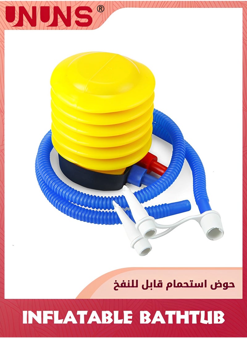 حوض استحمام قابل للنفخ للأطفال، حوض استحمام محمول للسفر للأطفال الرضع مع مضخة هواء، حوض استحمام قابل للطي وغير قابل للانزلاق، حوض سباحة صغير لحديثي الولادة، أزرق