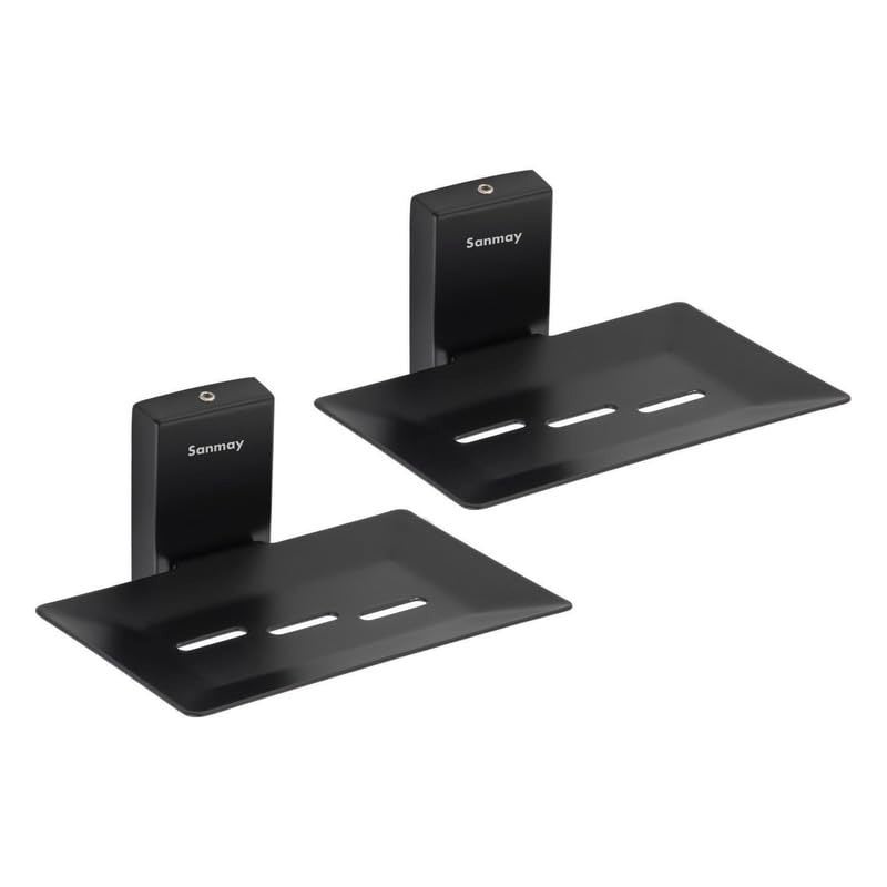 Sanmay Stainless Steel 18G Rectangular Bathroom Wall-Mounted 3 Desh Soap Dish_Black (Set of 2)