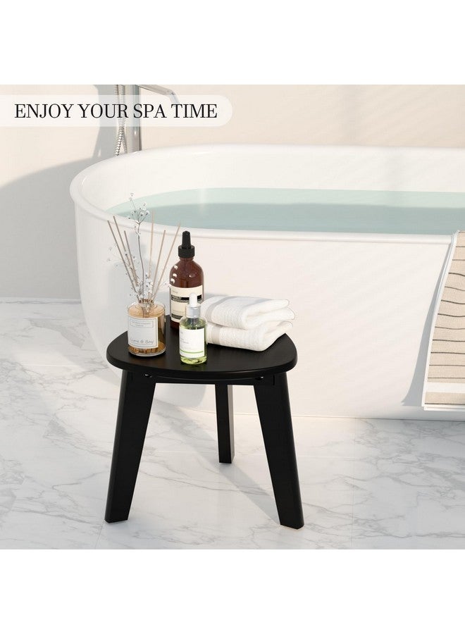 Domax Beautiful Bamboo Shower Bench For Inside Shower - 12 Inch Non-Slip Waterproof Shower Stool For Shaving Legs Small Corner Shower Foot Rest Bathroom Bath Seat Spa Foot Rest Shaving Stool, Black - Image 3
