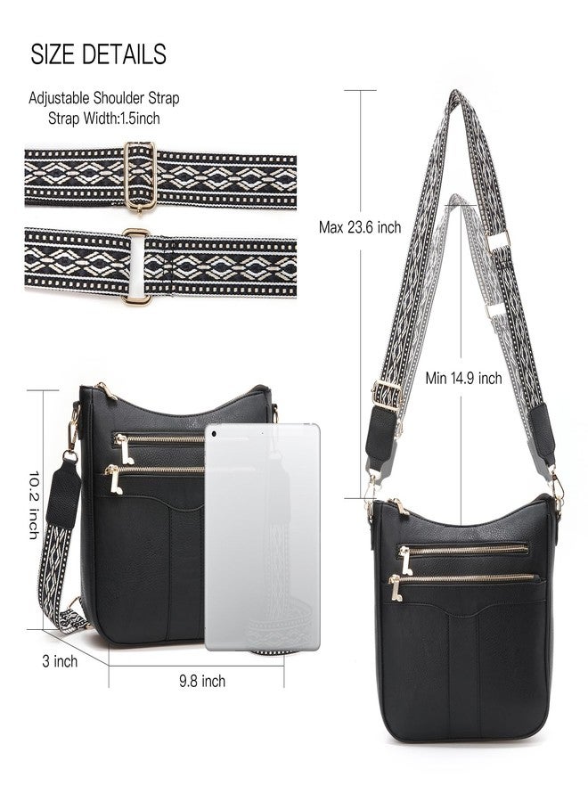 Valleycomfy Crossbody Bags for Women, Lightweight Crossbody Purses Soft Leather Shoulder Handbags Black - Image 3