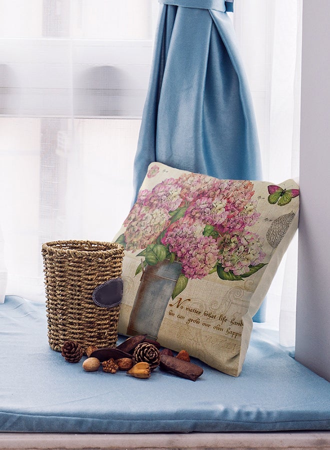 Decorative Floral Printed Cushion Cover Multicolour 45 x 45cm - Image 3
