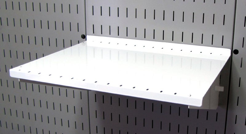 Wall Control Shelf 12in Deep Pegboard Shelf Assembly Pegboard and Slotted Tool Board - White - Image 1