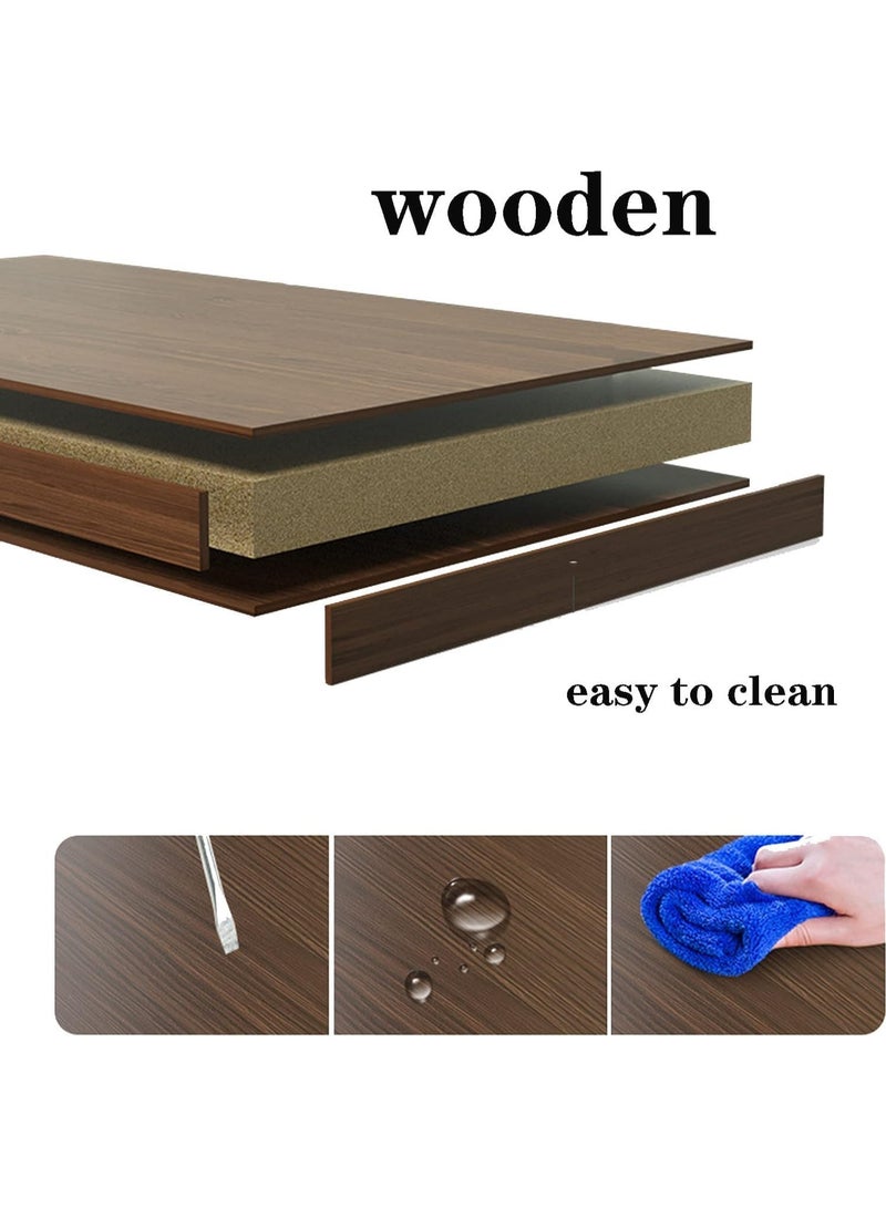 AUTOYSUR Coffee table,Tea Table,End Table 60x30x53cm,Wood Sofa Table,Modern Minimalist Bedside Table with Storage Shelf,Rounded Corners,Coffee Table for Small Space,Bedroom, Living Room,Balcony (White)  - Image 3