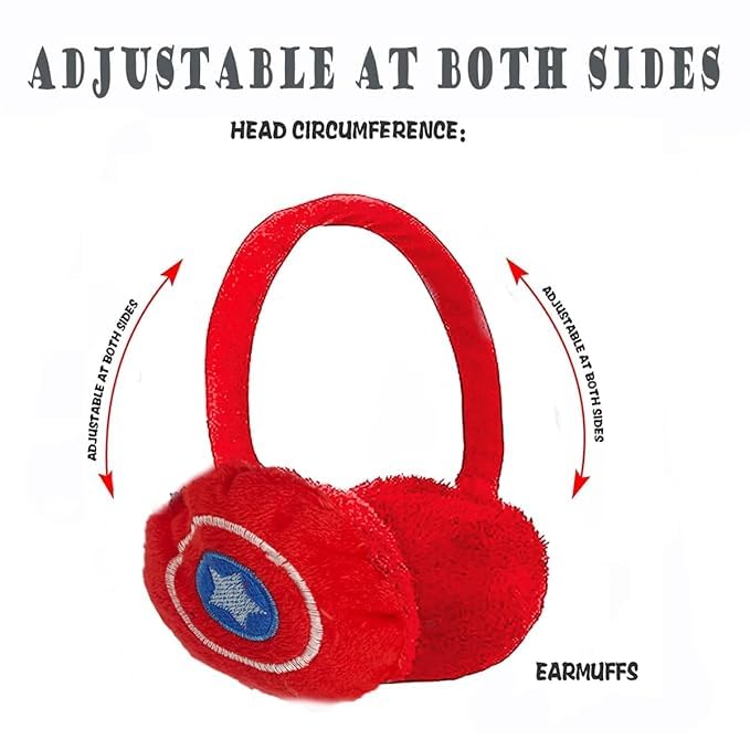 FIT FOCUS (Pack of 2) Kids Winter Earmuff for age 3-12 Years Fun Winter Earmuffs for Kids – Cozy and Stylish Headgear for Cold Weather (Red+Black) - Image 5