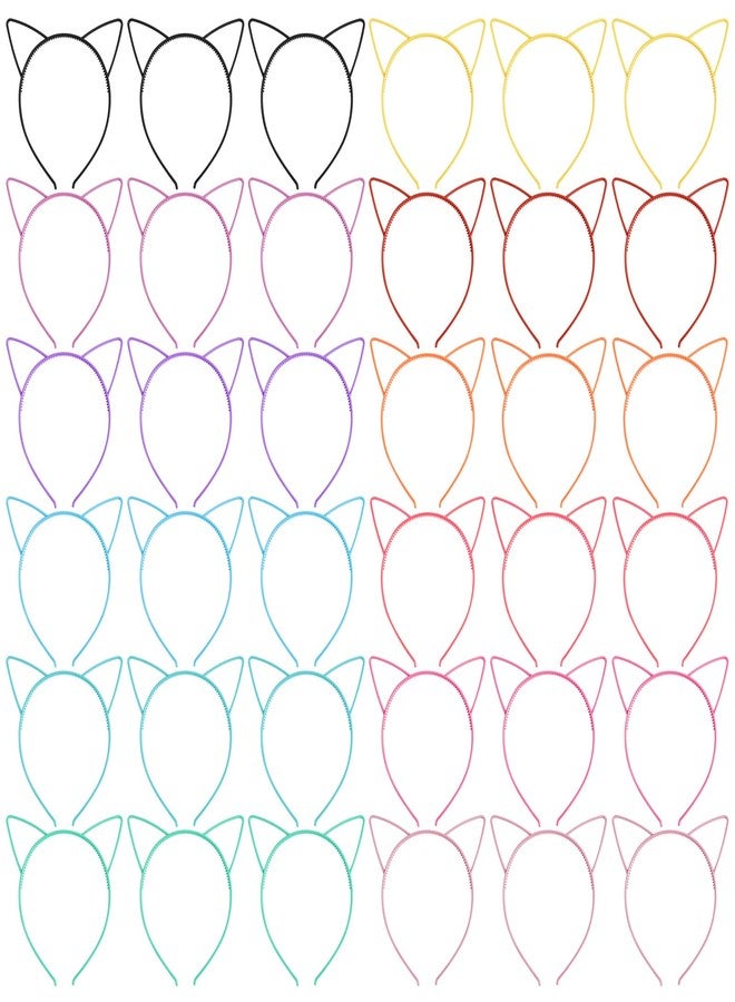 Exacoo 36Pcs Cat Ears Headbands Plastic Taylor Party Decorations Kitty Headbands for Girls Gabby Party Favors Birthday Supplies for Women Halloween Hair Accessories Hair Hoops - Image 2