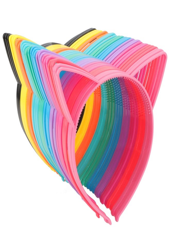 Exacoo 36Pcs Cat Ears Headbands Plastic Taylor Party Decorations Kitty Headbands for Girls Gabby Party Favors Birthday Supplies for Women Halloween Hair Accessories Hair Hoops - Image 1