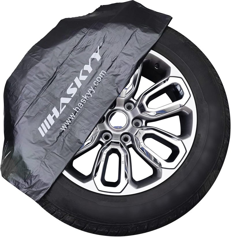 HASKYY 4-Piece XXL Tyre Bag Bag Set 110 x 110 cm I 15-16-17-18-19-20-21-22 Inch I Premium Tyre Protective Cover Bag Set for Tyre Storage, Transport and Storage - Black - Image 1