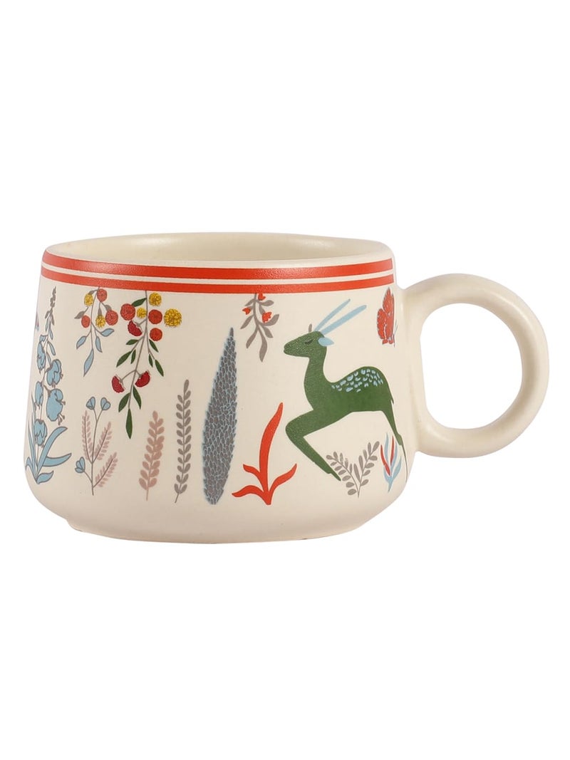 miah decor Ceramic Matte Printed Tea Coffee Mug Set of 6 Studio Pottery Drinkware Microwave Safe Stoneware Cups for Home & Restaurant - (Size HxW:-2X3.5 in ;Volume:- 180 ml) - Image 2