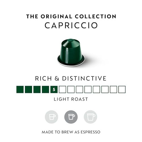 Nespresso Capsules Original Line Capriccio Medium Roast Espresso Coffee 50 Count Coffee Pods - Image 3