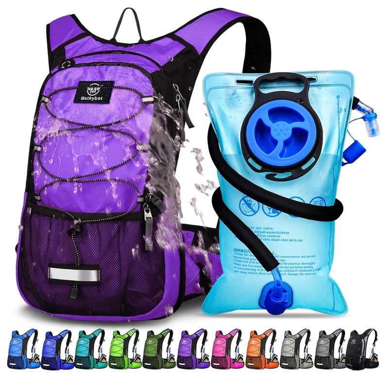 Mothybot Insulated Hydration Backpack Pack with 3L BPA Free Leak Proof Water Bladder, Large Storage Lightweight Hiking Daypack with Waist Pouches & Cooler Layer, for Running, Biking, Camping, Festival - Image 1