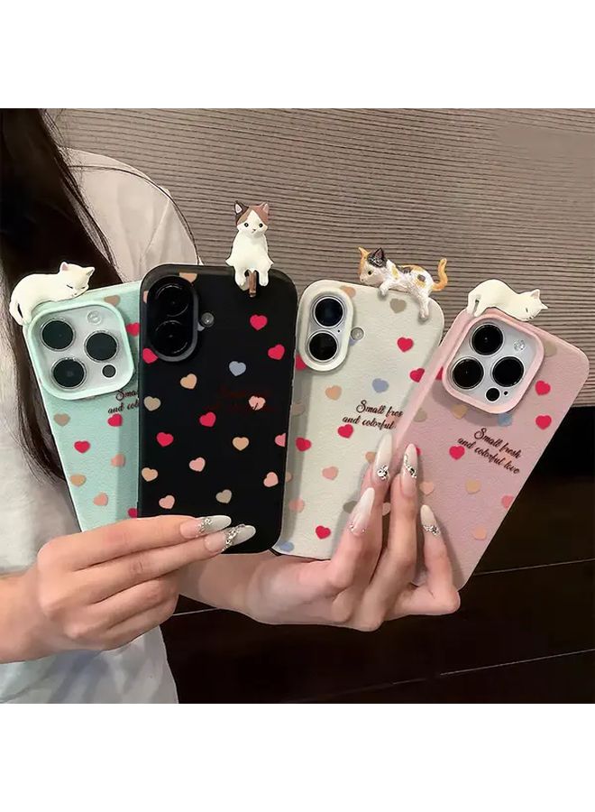 3D Cat Design Cute Candy Color Soft Phone Case For iPhone 17 Pro Max Mixed Color 4 - Image 1