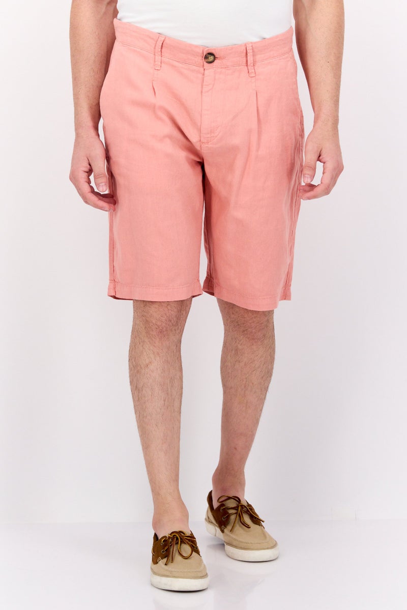 Pepe Jeans Men Relaxed Fit Plain Basic Shorts, Pink - Image 1