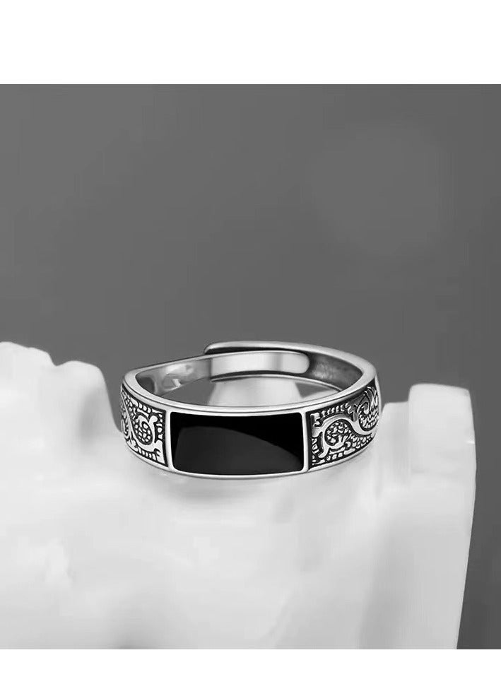 1pc Fashion Dragon Pattern Ring - Adjustable, Vintage Hip Hop Style, Simple, Personality Men's Single Ring for Everyday Wear  - Image 4