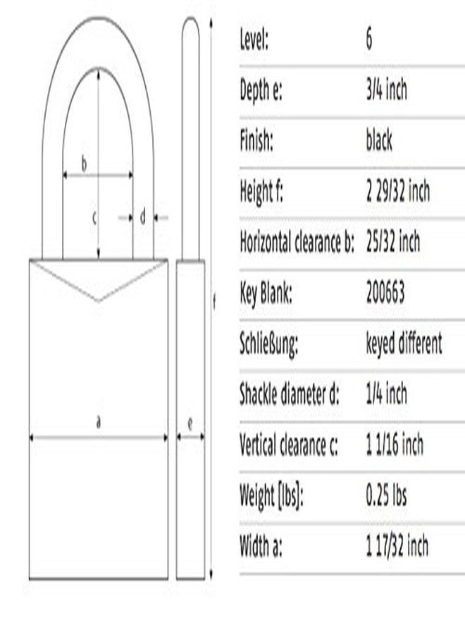 ABUS Black 72/40 Lockout Tagout Padlock w/ 1" Shackle, Single Padlock, Keyed Different, 1 Padlock with 2 Keys - Image 4