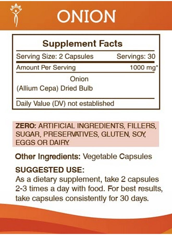 Secrets of the Tribe Secrets of the Tribe Onion 60 Capsules, 1000 mg, Onion (Allium Cepa) Dried Bulb (60 Capsules) - Image 3