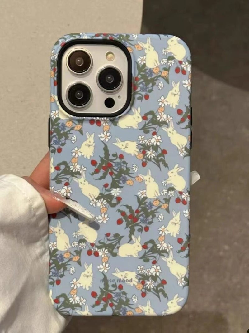 Ins Wind Full Screen Rabbit Flower Filin 2 in 1 for Apple 15promax Cute iphon16 Phone Case - Image 4