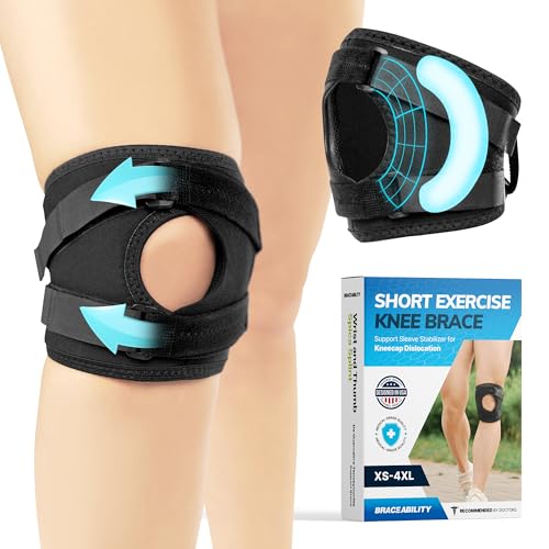 BraceAbility Patella Tracking Pain Knee Brace ExtraLarge Running Exercise Athletic Support Sleeve Stabilizer for Kneecap Dislocation Tendonitis Patellofemoral Pain MCLLCL Injuries XL