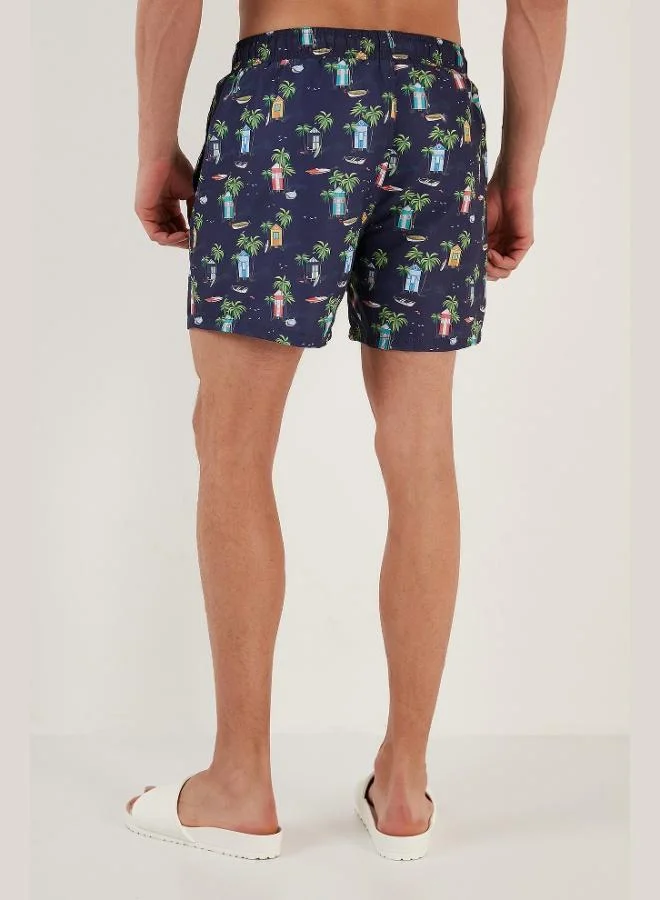 Buratti  Buratti Patterned Swim Shorts Waist-Tied Pocket Swimsuit Short Men's SWIMSUIT SHORT 380041 for Men | Best Price UAE