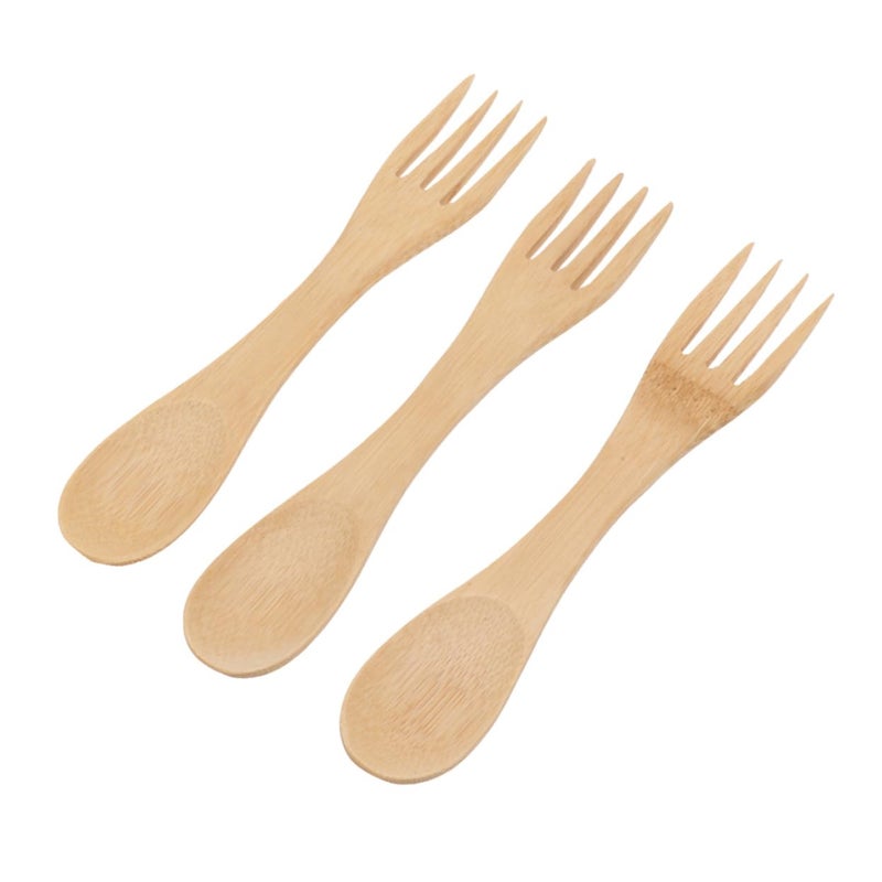 Wooden Spoons Forks Set 5 Pieces Eco Friendly Safe For Kids Adults - Image 2