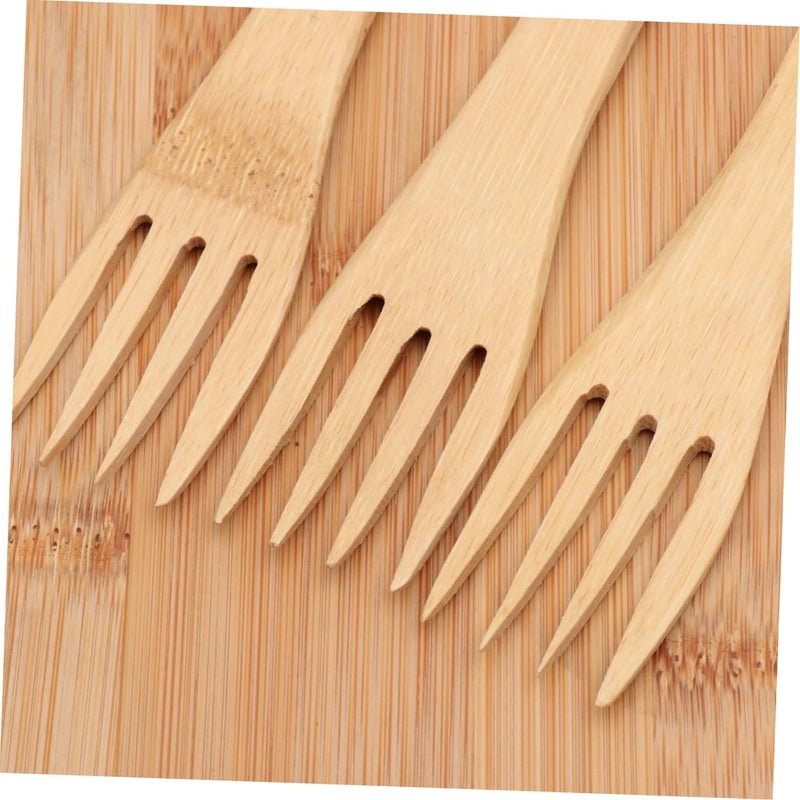 Wooden Spoons Forks Set 5 Pieces Eco Friendly Safe For Kids Adults - Image 5