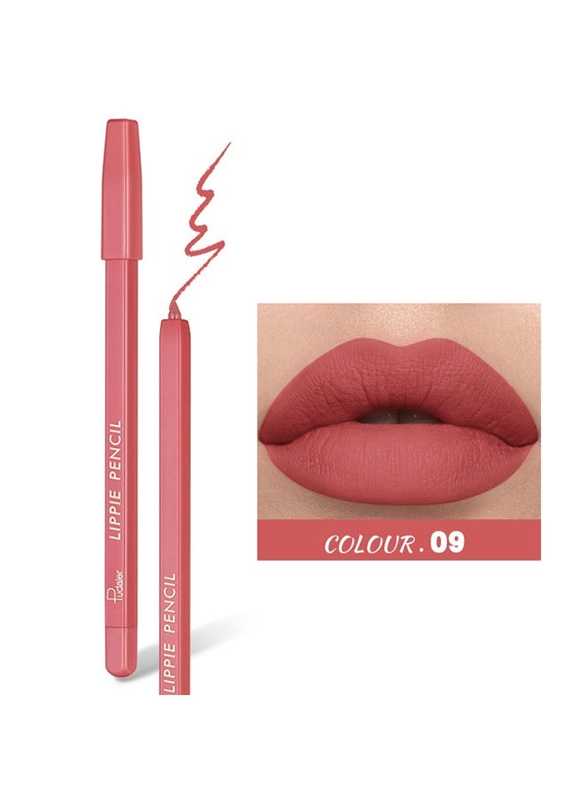 pudaier Lip Pencil Waterproof, Sweat-Proof and Colorfast Automatic Lip Liner Matte Multicolor Decorative Lip Liner,Natural Formula, High Pigment and Easier To Create Perfect Lip Makeup(09#) - Image 2