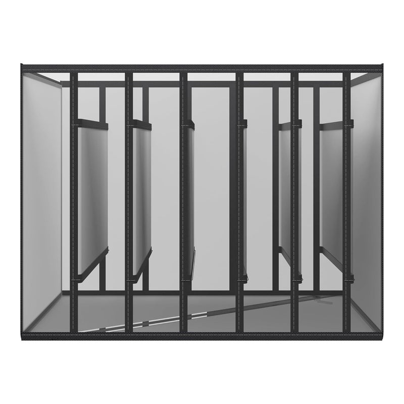 Kuber Industries Cloth Organizer Wardrobe Organizer 7 Grids Storage Box for JeansTrousersShirts PVC Foldable Drawer Organizer Almirah Organizer Transparent 40 mm Pack of 2 Black - Image 2