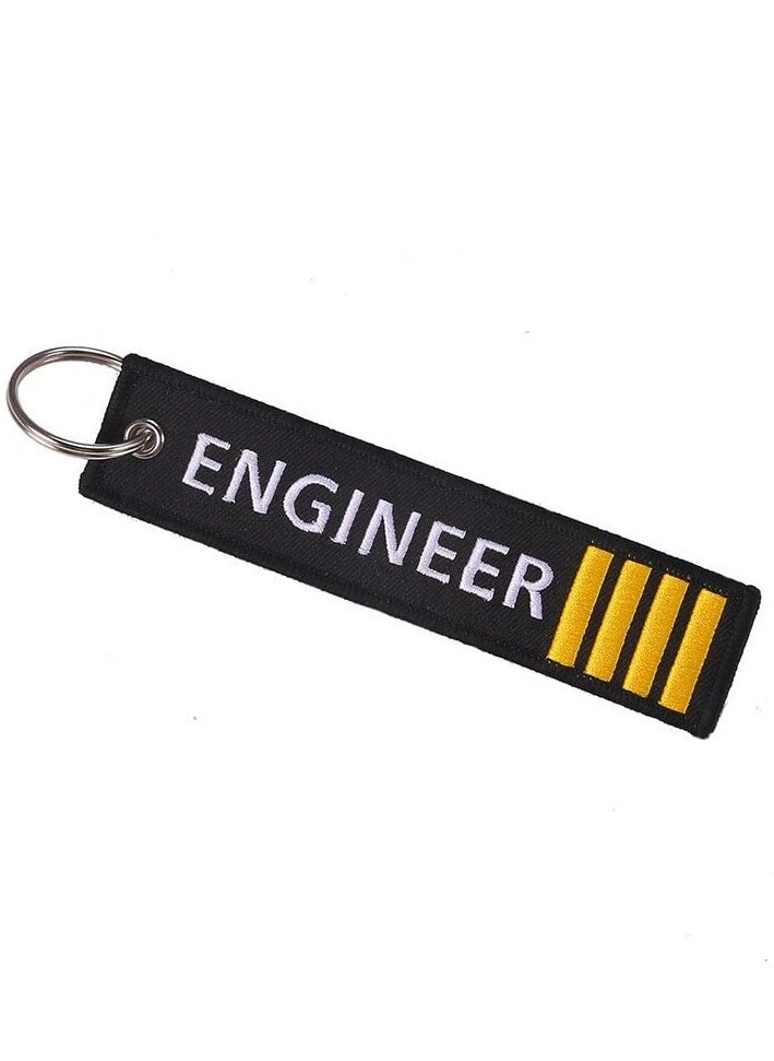 SOLDOUT Double Sided Embroidery Flight Crew Captain Pilot Keychain Keyring For Motorcycles, Cars, Bag, Key Fobs Fashion (Engineer)  - Image 2