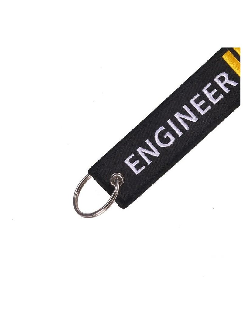 SOLDOUT Double Sided Embroidery Flight Crew Captain Pilot Keychain Keyring For Motorcycles, Cars, Bag, Key Fobs Fashion (Engineer)  - Image 3