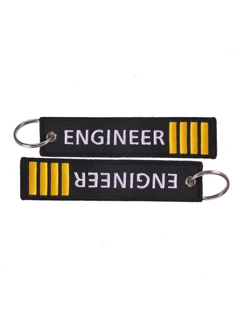 SOLDOUT Double Sided Embroidery Flight Crew Captain Pilot Keychain Keyring For Motorcycles, Cars, Bag, Key Fobs Fashion (Engineer)  - Image 4