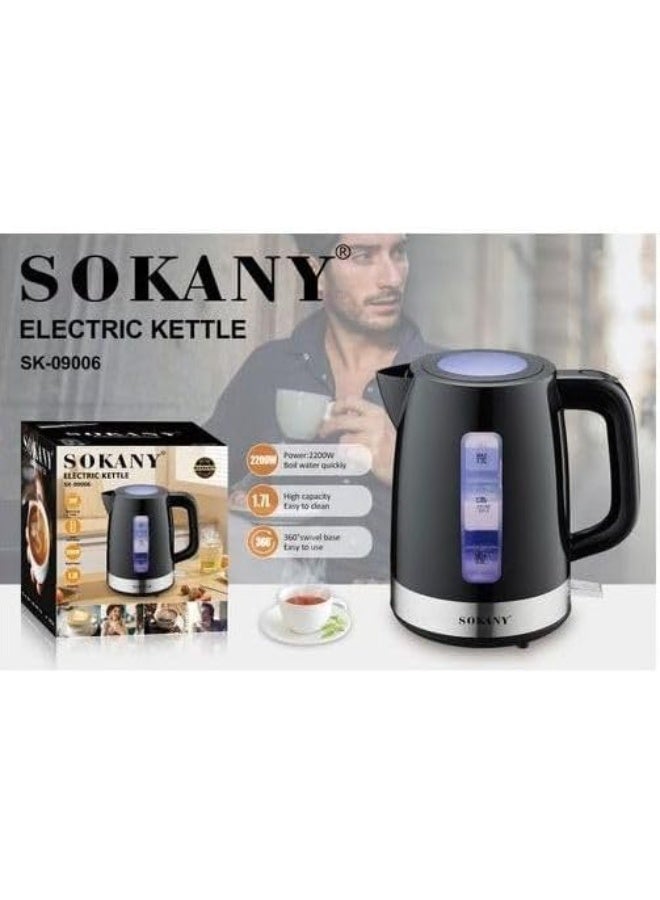 سوكاني غلاية كهربائية من سوكاني، سعة 1.7 لتر، بجهد 2200 وات، لون أسود، SK-09006 - Image 2