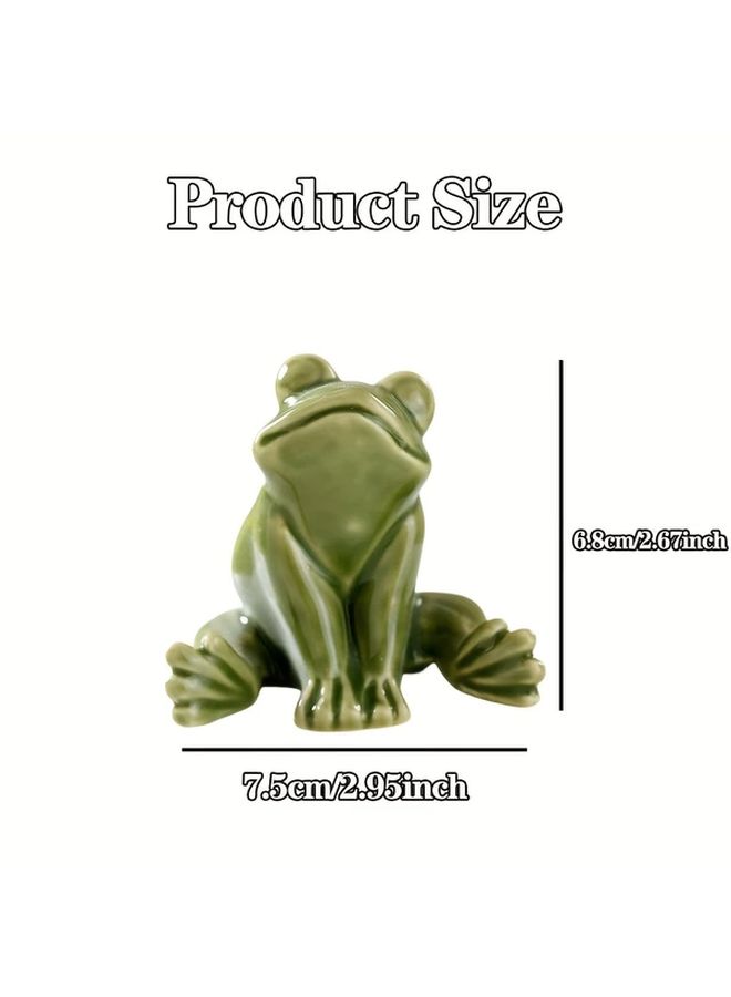 Green Ceramic Frog Toilet Bolt Covers 2pcs Easy Install Bathroom Decor - Image 3
