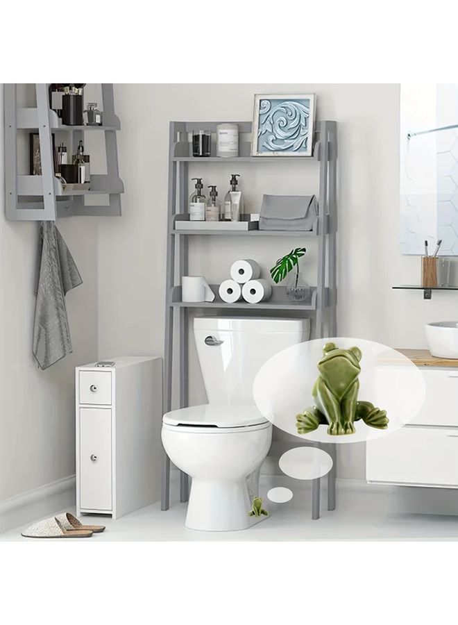 Green Ceramic Frog Toilet Bolt Covers 2pcs Easy Install Bathroom Decor - Image 5