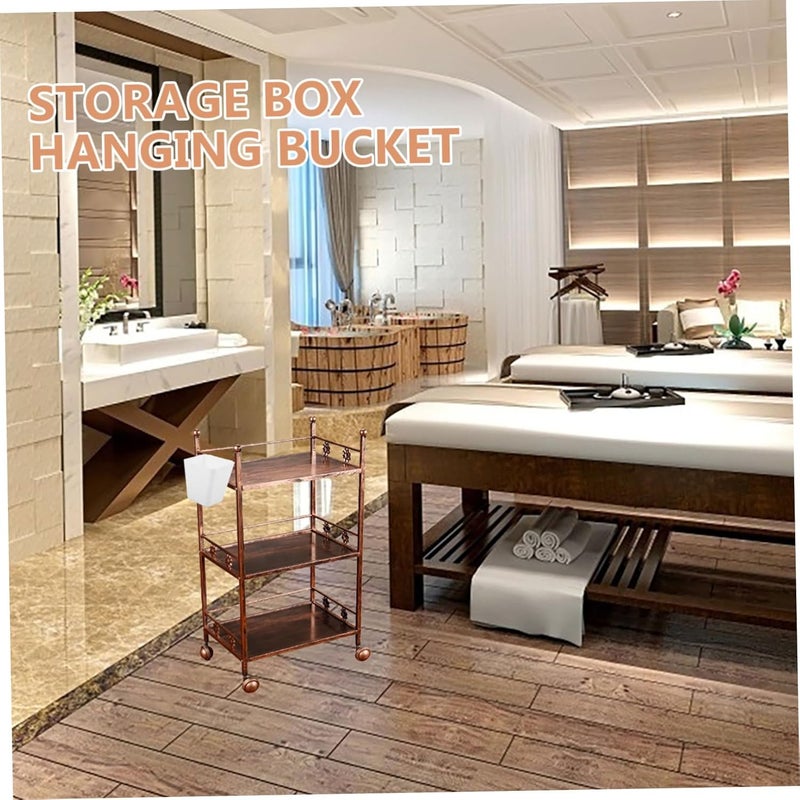 Hanging Cup Holder for Rolling Cart 2-Piece Space Saving Plastic Storage Baskets for Beauty Salon Accessories and Makeup Organization - Image 2