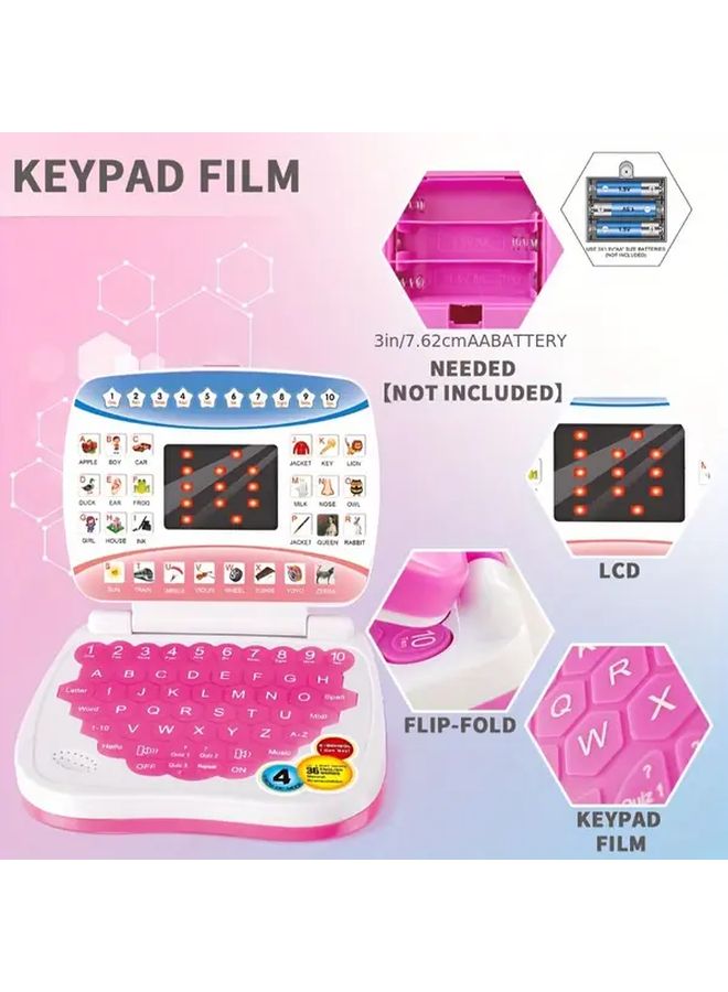 YATIDE Pink Mini Portable Kids Educational Laptop Learning Games Music Player E Book Library For Ages 3 - Image 5