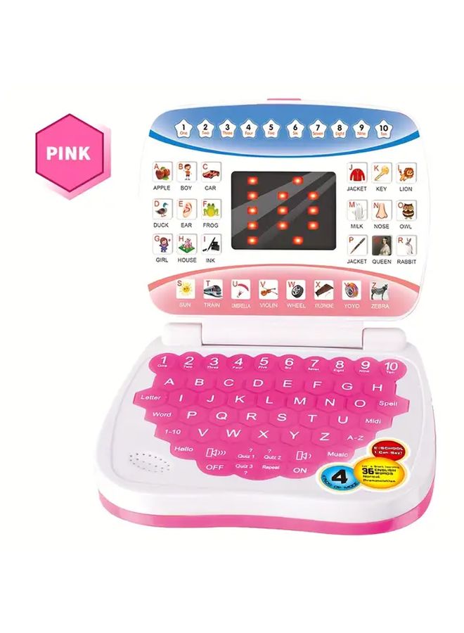 YATIDE Pink Mini Portable Kids Educational Laptop Learning Games Music Player E Book Library For Ages 3 - Image 1