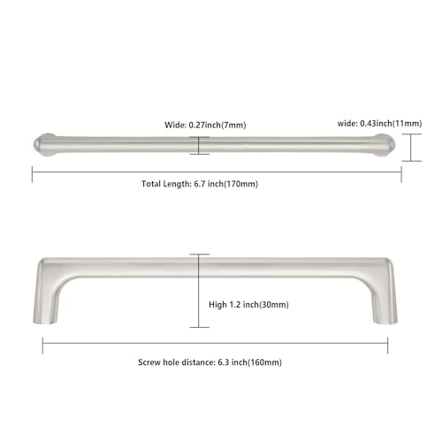 KNOKLOCK 10 Pack 63 Inch160mm Kitchen Cabinet Handles Brushed Satin Nickel Cabinet Pulls Kitchen Cabinet Hardware Drawer Pulls for Cupboard Wardrobe - Image 3