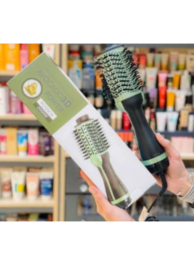 AVOCADO3D Power 3D Hot Air Comb – Hot air hairbrush, suitable for men and women, green color, innovative design for drying and styling hair - Image 2
