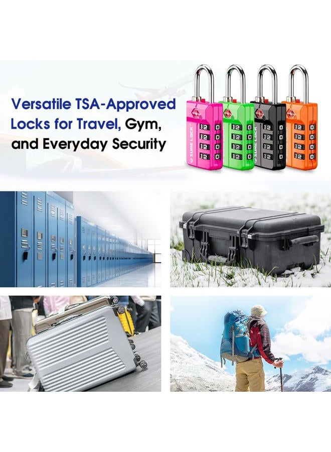 SURE LOCK حقائب سفر معتمدة من TSA، تنبيه مفتاح تركيبة مفتوحة للمدرسة والمكتب وصالة الألعاب الرياضية، صندوق أدوات، علبة بيلكان، أقراص قراءة سهلة - 1، 2 و 4 عبوة (1، عبوة سوداء 2)، عبوة سوداء 2، كبيرة، مدمجة - Image 5