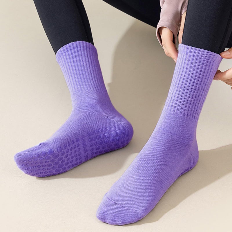 Tergy 8 Pairs Long Yoga Socks with Grip for Women Anti Skid Gripper Socks No Slip Socks for Pilates, Barre, Dance,Yoga (8 Solid Colors) - Image 5