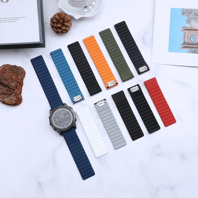 Bluejw 22mm/26mm Silicone Sport Band for Garmin Watch Approach S60 S70 S62 Fenix 5X 6X - Quick Release Watch Strap Replacement - Image 2