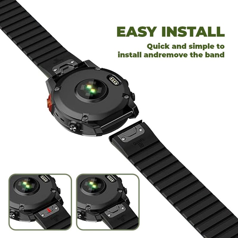 Bluejw 22mm/26mm Silicone Sport Band for Garmin Watch Approach S60 S70 S62 Fenix 5X 6X - Quick Release Watch Strap Replacement - Image 4