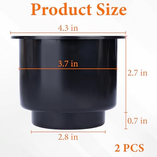 Sixzoo 2PCS Cup Holder Insert, Plastic Cupholder Insert for Car, Universal Drop In Cup Holder, Car Seat Cups Holders Replacement for Sofa Boat Rv Couch Golf Cart Truck Poker Table, for 2.8" to 3.7" Cups Base - Image 2