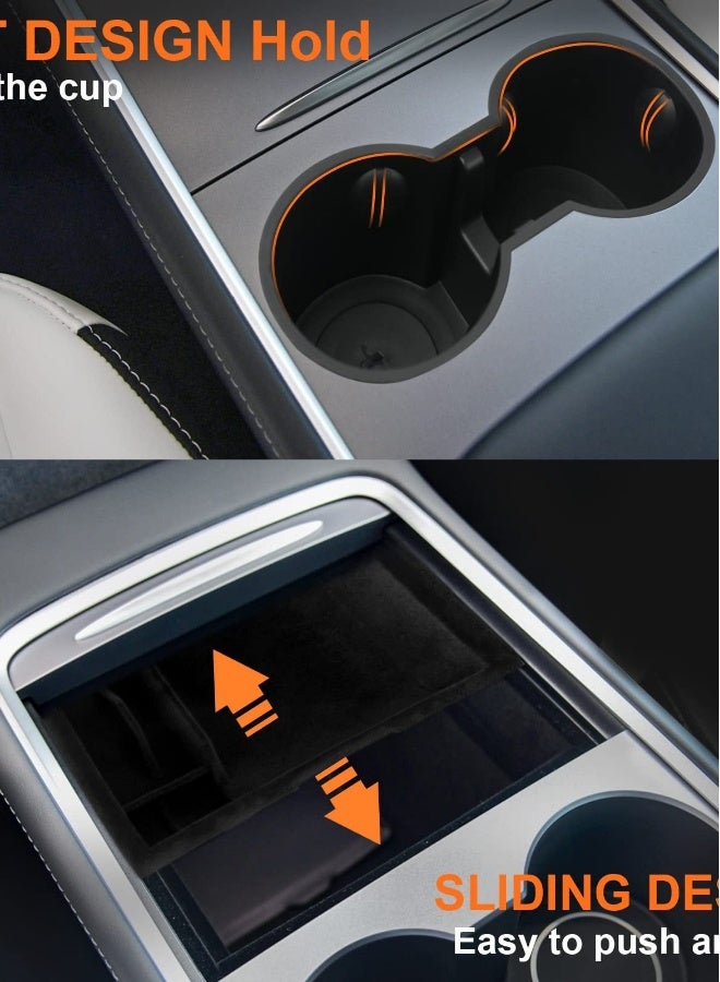Center Console Organizer Tray for Tesla Model 3 Y Interior Accessories, Hidden Cubby Drawer Storage Box Container for Tesla Model 3 Model Y - Image 2