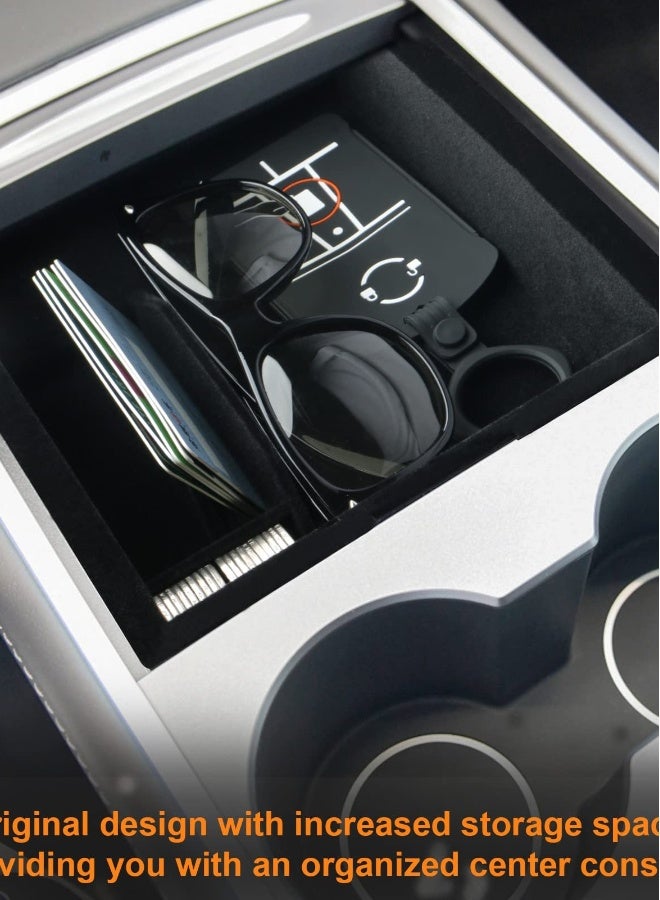 Center Console Organizer Tray for Tesla Model 3 Y Interior Accessories, Hidden Cubby Drawer Storage Box Container for Tesla Model 3 Model Y - Image 4