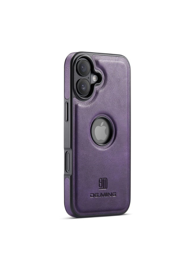 DGMING Case Cover Premium Leather Back with Logo CutOut Shockproof Compatible with  Iphone 17 (Purple) - Image 5