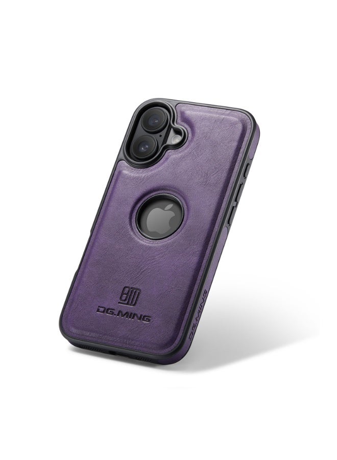DGMING Case Cover Premium Leather Back with Logo CutOut Shockproof Compatible with  Iphone 17 (Purple) - Image 4