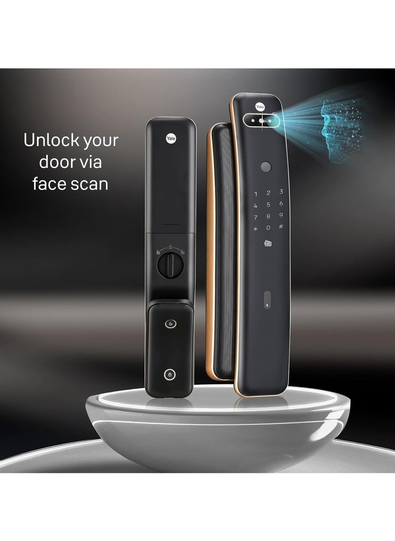 Luna Pro Plus Smart Door Lock Push and Pull, Facial Recognition Fingerprint PIN Code and RFID, Mechanical Key, C-Type Rechargeable, Auto Locking and Emergency Power, Remote Access Instant Alerts
